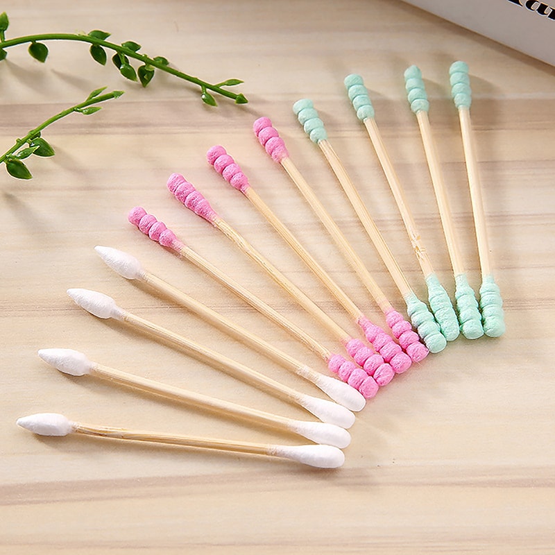 Premium Double Head Cotton Swabs for Makeup & Ear Cleaning Wooden Cotton Buds Pack