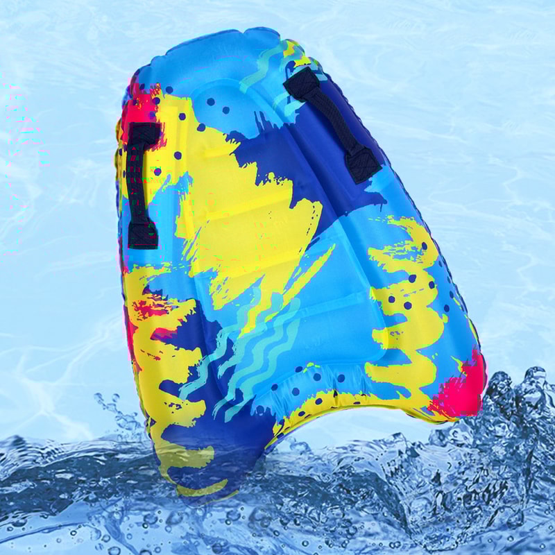 Inflatable Body Board With Handles For Kids Adults Portable Surf Float Kickboard 1