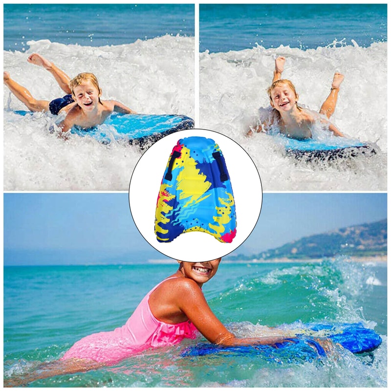 Inflatable Body Board With Handles For Kids Adults Portable Surf Float Kickboard 4