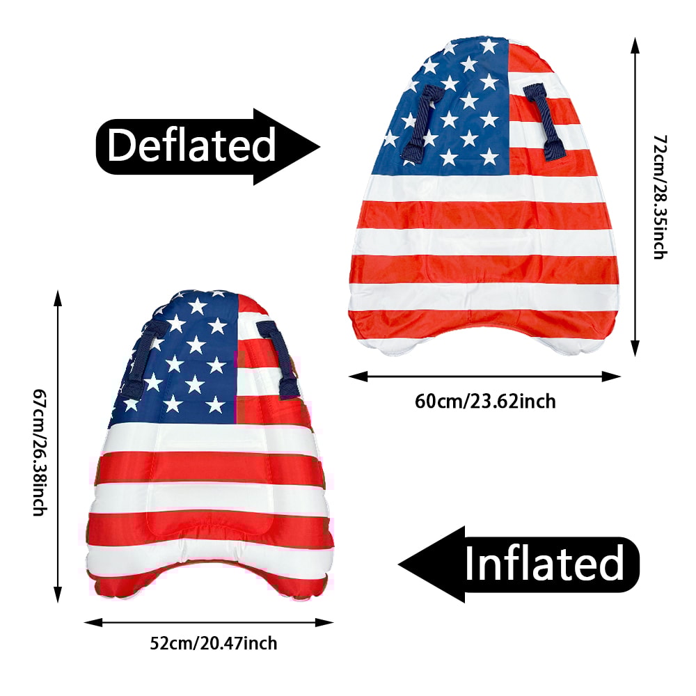 Inflatable Star Surf Float Board Portable PVC Swim Board for Beach Pool Fun