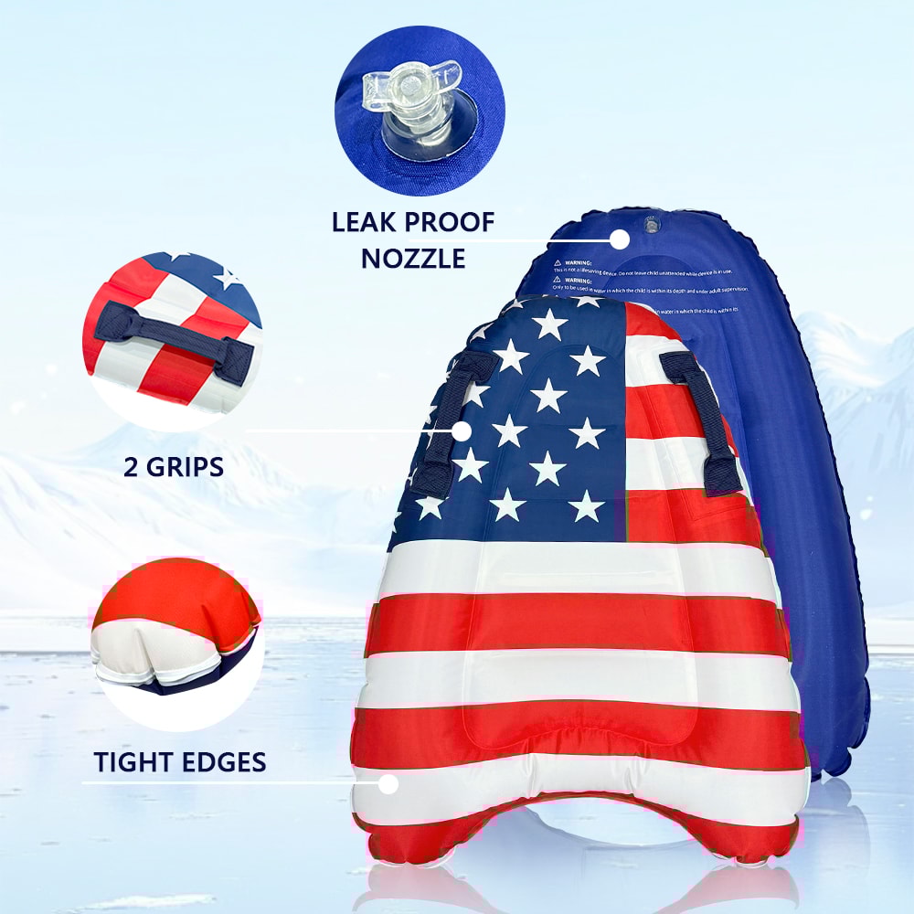 Inflatable Star Surf Float Board Portable PVC Swim Board for Beach Pool Fun