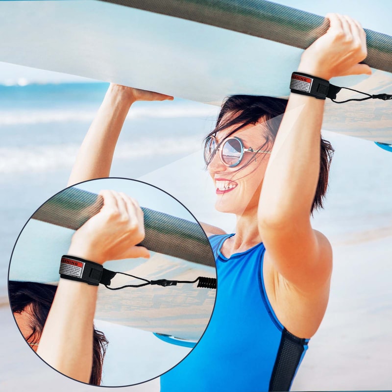 Coiled Surf Leash With Wrist Strap Secure Bodyboard Leash For Small To Medium Waves 1