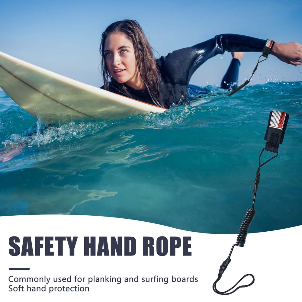 Coiled Surf Leash With Wrist Strap Secure Bodyboard Leash For Small To Medium Waves 2