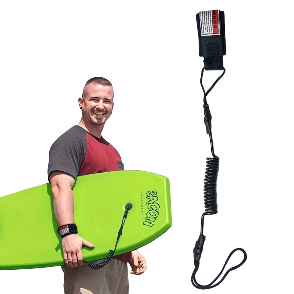 Coiled Surf Leash With Wrist Strap Secure Bodyboard Leash For Small To Medium Waves 7