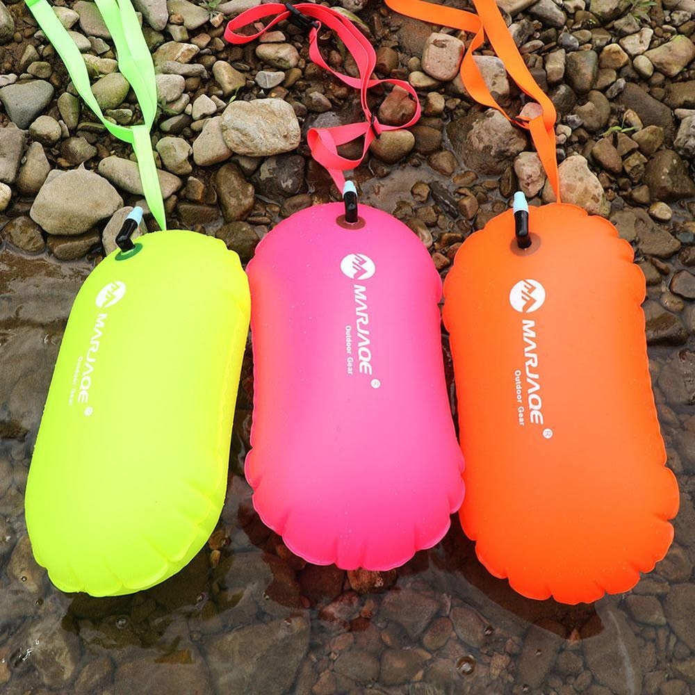 Inflatable Swim Buoy Dry Bag With Waist Belt For Open Water Safety Storage 3