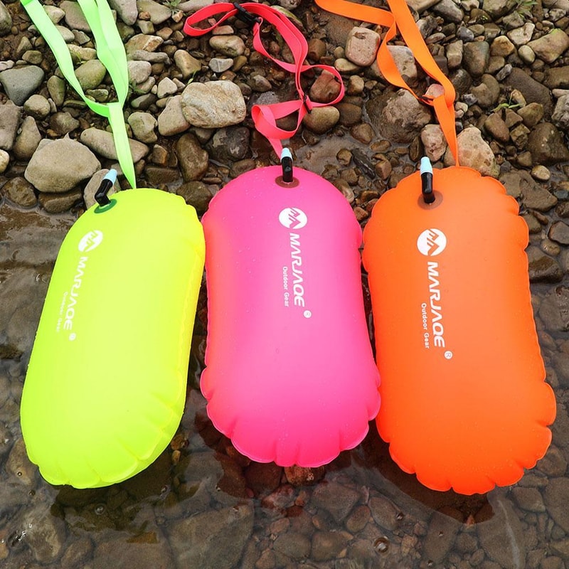 Inflatable Swim Buoy Dry Bag With Waist Belt For Open Water Safety Storage 3