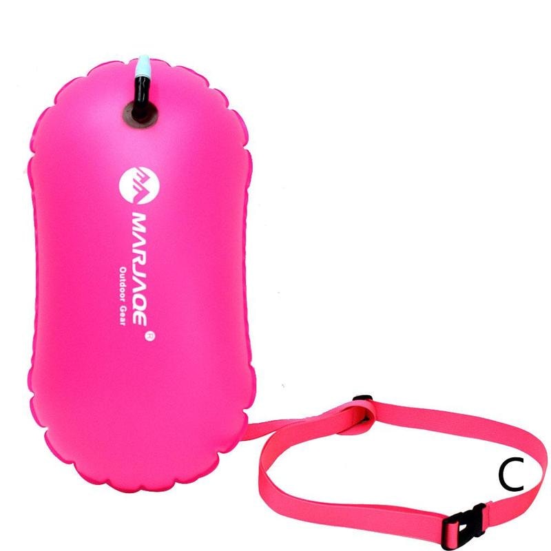 Inflatable Swim Buoy Dry Bag With Waist Belt For Open Water Safety Storage 8