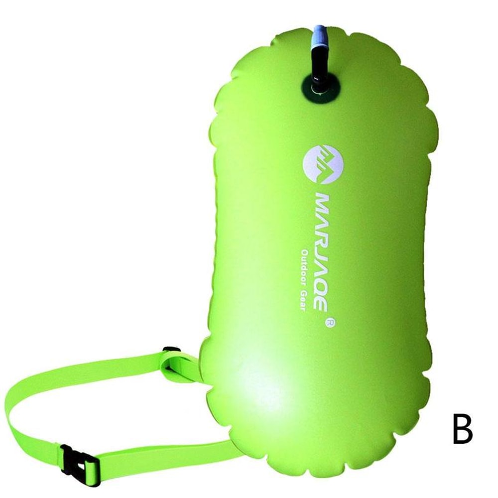 Inflatable Swim Buoy Dry Bag With Waist Belt For Open Water Safety Storage 7