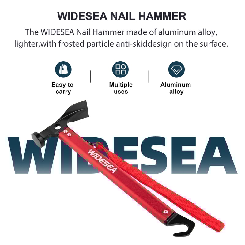 Widesea Ultralight Camping Hammer Multi Tool Tent Stake Driver