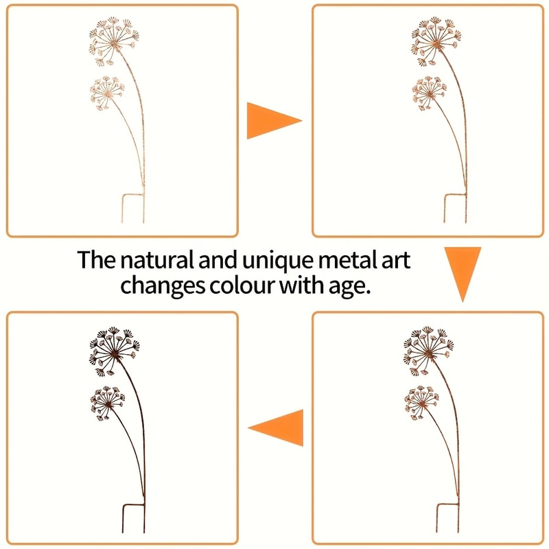 Elegant Metal Garden Stake Decor for Planters, Balcony & Outdoor Yard Accent