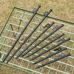heavy duty steel tent stakes set camping tent pegs for hard ground with steel ground anchors