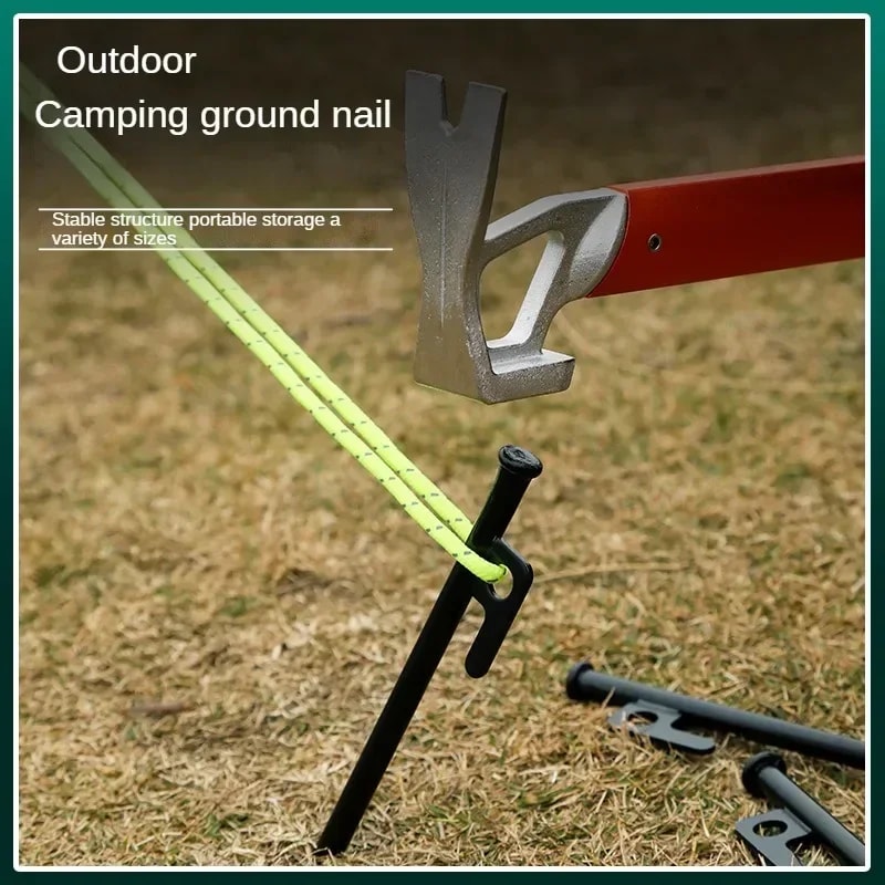 Heavy Duty Steel Tent Stakes Set Camping Tent Pegs For Hard Ground With Steel Ground Anchors 2