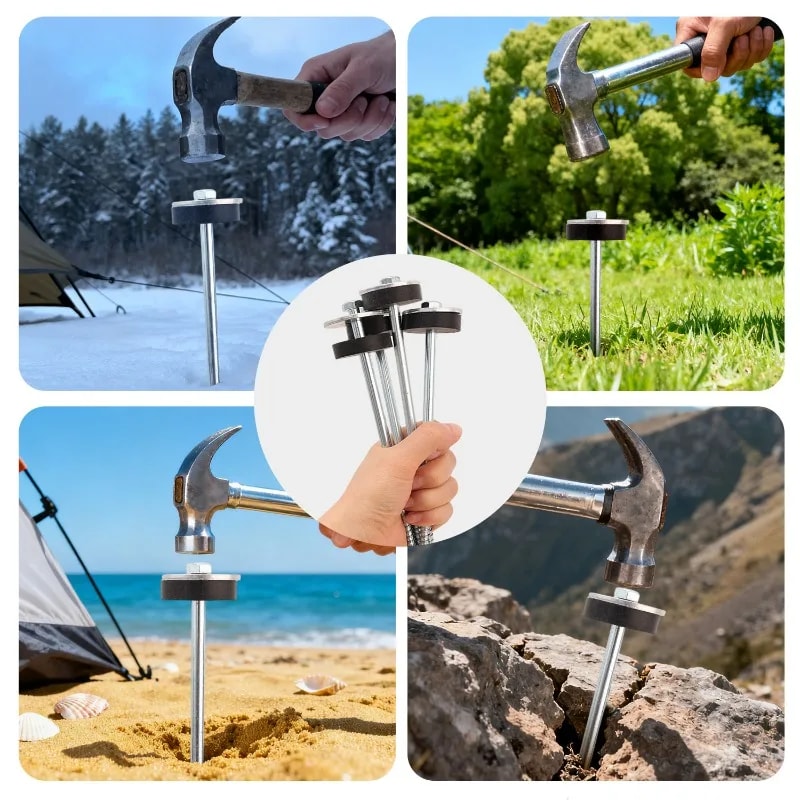 Heavy Duty Spiral Tent Stakes Unbreakable Ground Pegs For Camping And Hiking 4