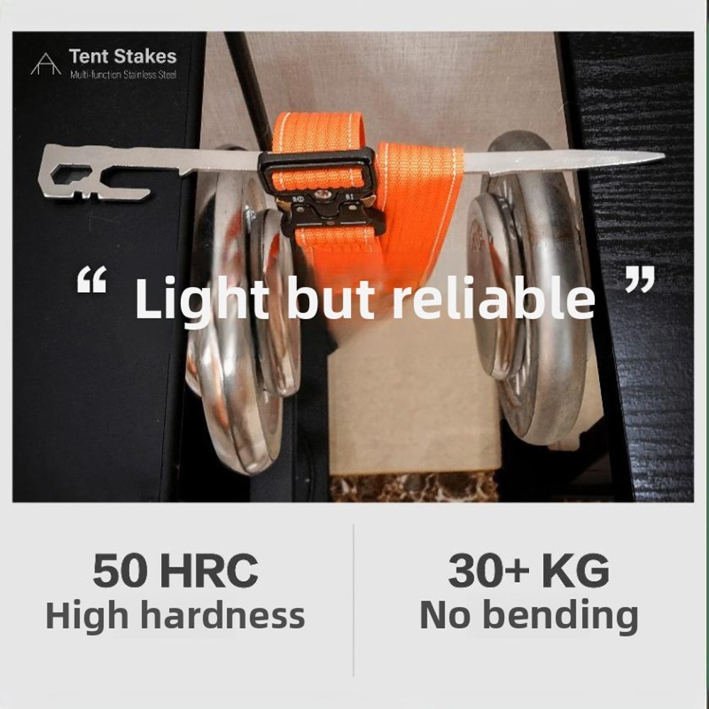 Heavy Duty Stainless Steel Tent Stakes for Camping and Beach Sand Anchors