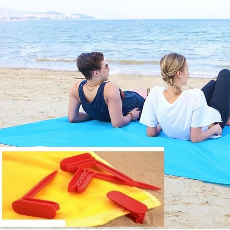 Windproof Beach Towel Clips Set Heavy Duty Picnic Blanket Camping Towel Clamps 4
