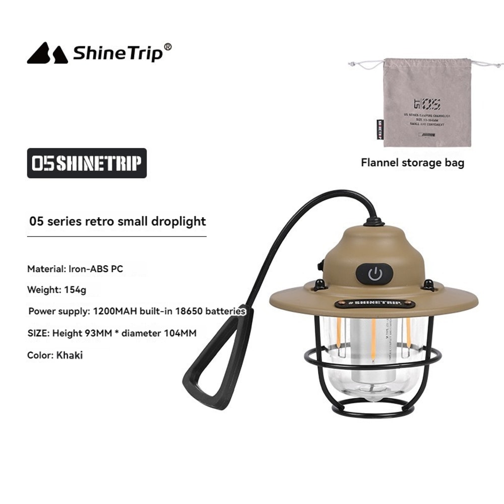 Retro LED Camping Lantern USB Rechargeable Hanging Tent Light For Outdoor Atmosphere 6