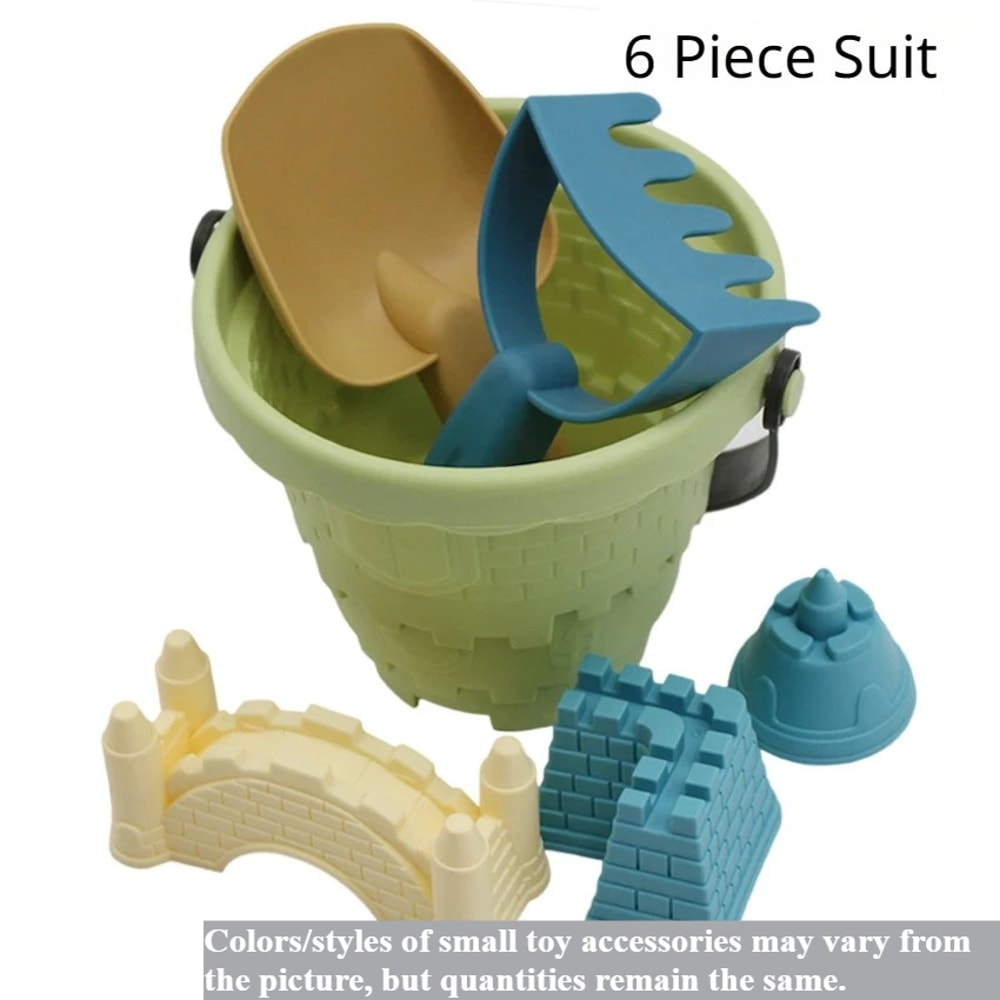 Beach Sand Castle Bucket Set For Kids Fun Outdoor Sandbox Toys 6