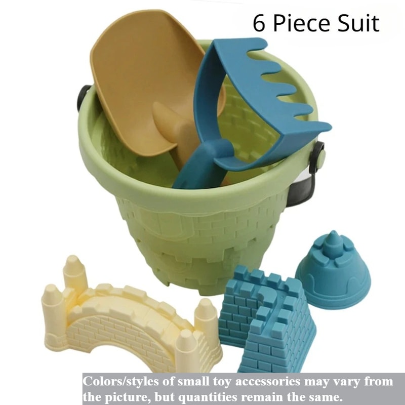 Beach Sand Castle Bucket Set For Kids Fun Outdoor Sandbox Toys 6