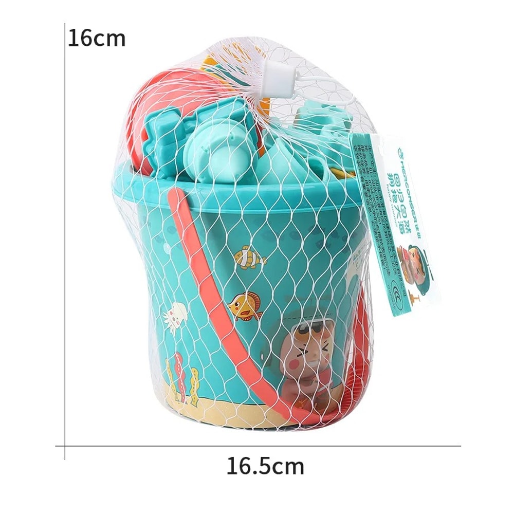 Kids Beach Toy Set Sand Play Kit With Bucket Shovel And Molds 2