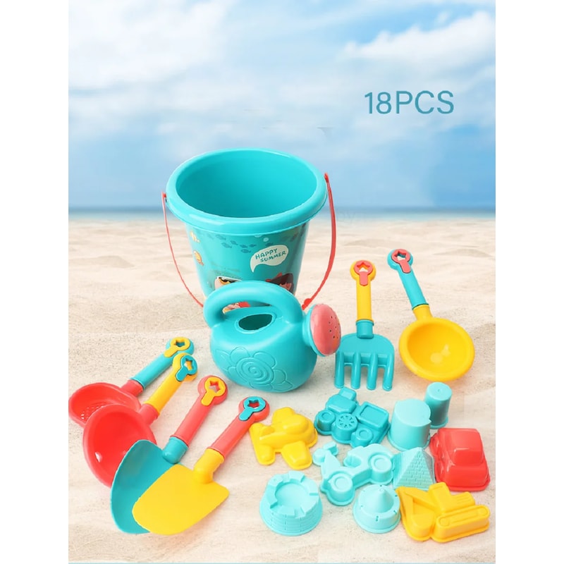 Kids Beach Toy Set Sand Play Kit With Bucket Shovel And Molds 6