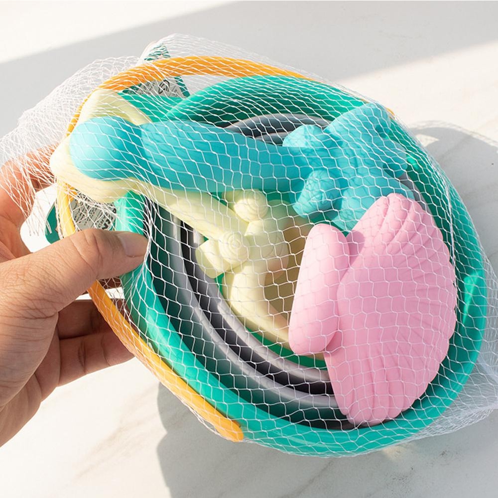 Foldable Kids Beach Bucket Set Travel Sand Toy Kit With Shovel 1
