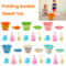 Foldable Kids Beach Bucket Set Travel Sand Toy Kit With Shovel 3