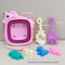 Foldable Beach Bucket Set With Sand Molds Travel Friendly Kids Sand Toys 1