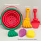 Foldable Beach Bucket Set With Sand Molds Travel Friendly Kids Sand Toys 7