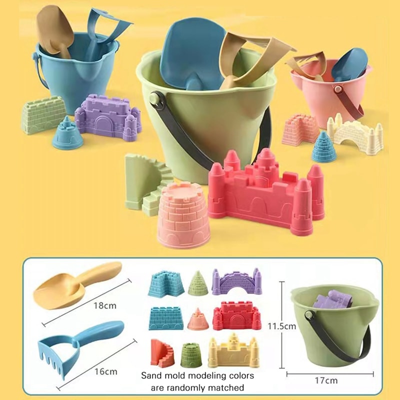 Kids Beach Sensory Bucket Set Sand Toys For Kids With Water Play Tools 5