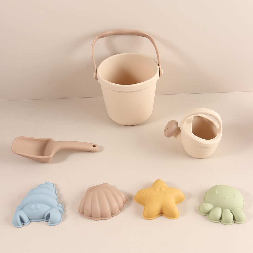 Kids Beach Toy Set with Silicone Sand Molds Creative Sand Castle Toys for Outdoor Play