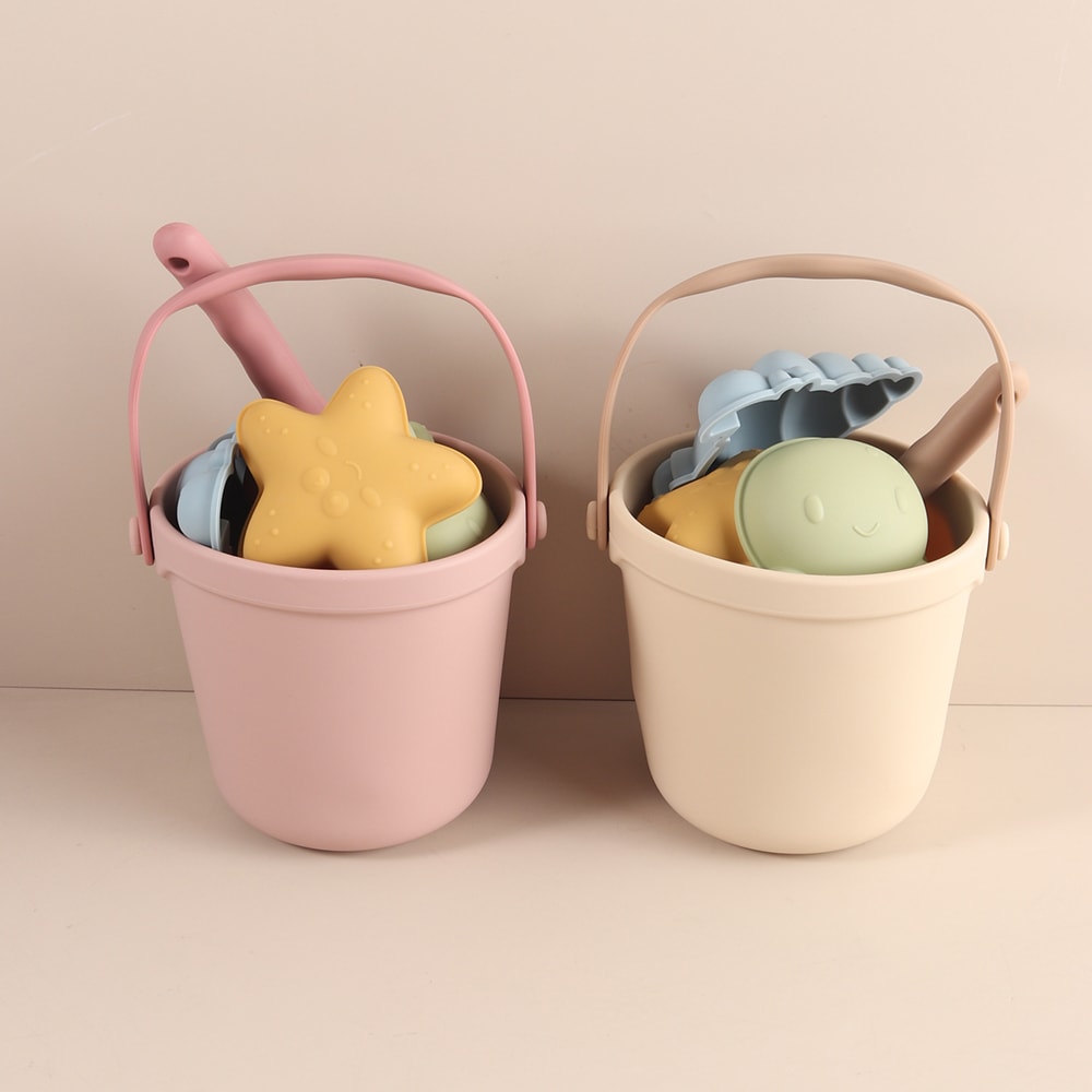 Kids Beach Toy Set with Silicone Sand Molds Creative Sand Castle Toys for Outdoor Play