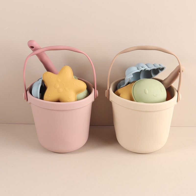 Kids Beach Toy Set with Silicone Sand Molds Creative Sand Castle Toys for Outdoor Play