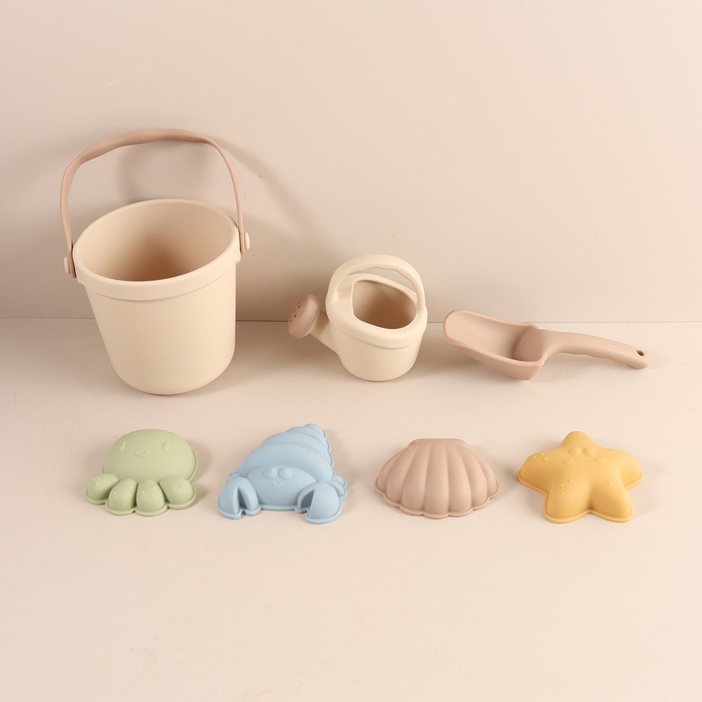 Kids Beach Toy Set with Silicone Sand Molds Creative Sand Castle Toys for Outdoor Play