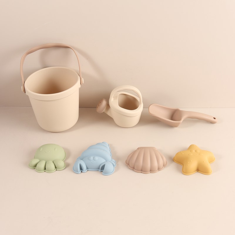 Kids Beach Toy Set with Silicone Sand Molds Creative Sand Castle Toys for Outdoor Play
