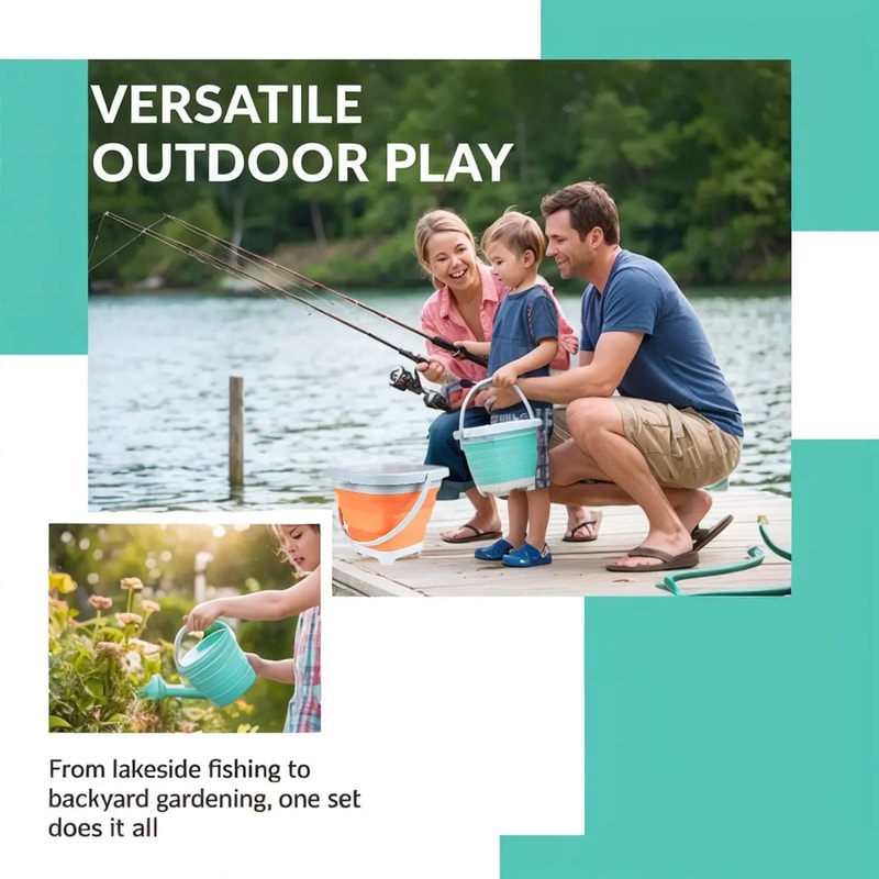 Kids Beach Sand Toy Set with Bucket Colorful Water Play Kit for Outdoor Fun