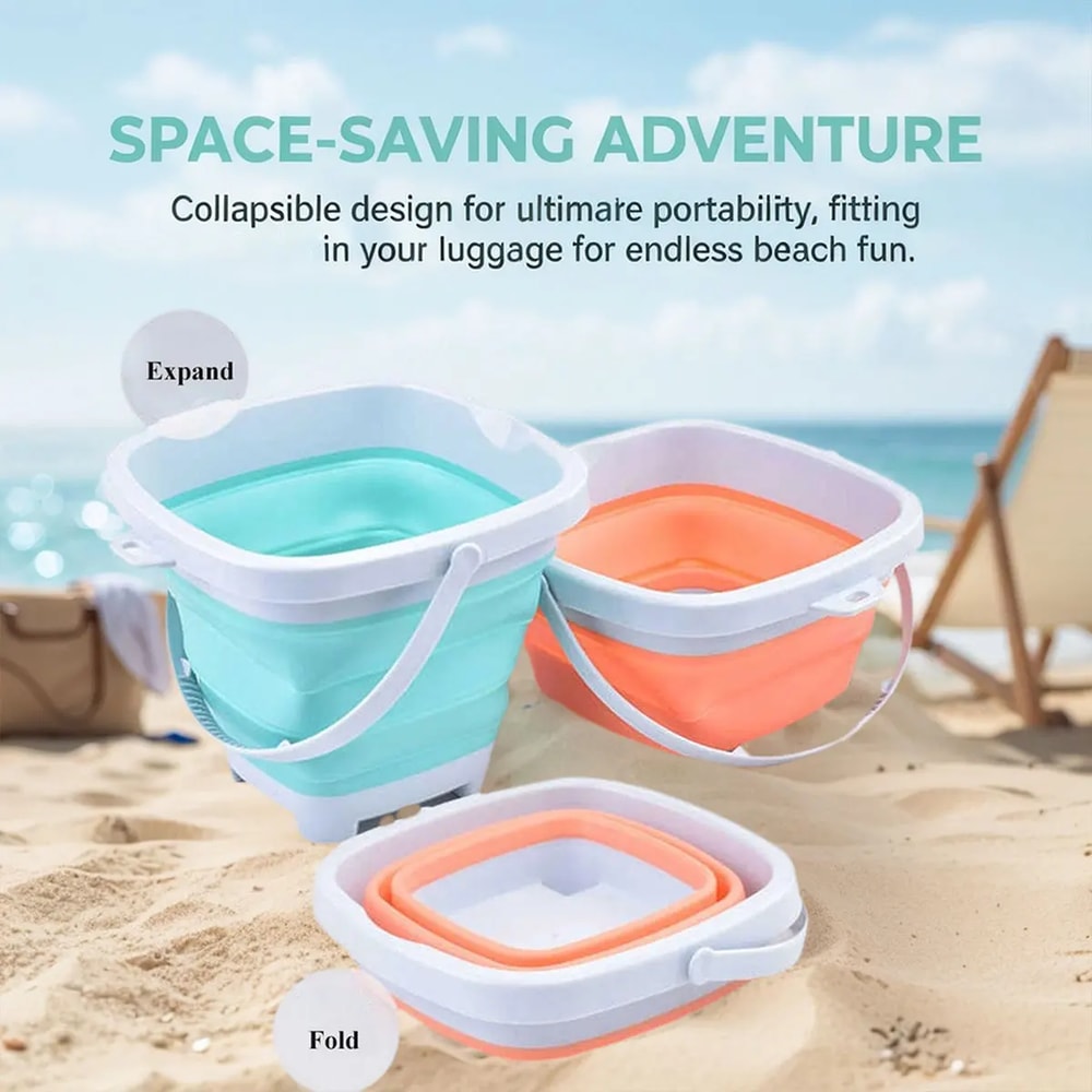 Kids Beach Sand Toy Set with Bucket Colorful Water Play Kit for Outdoor Fun