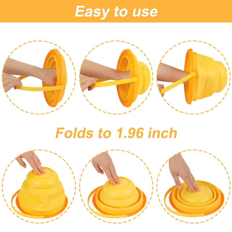 Collapsible Silicone Beach Toy Set for Kids with Foldable Bucket Travel Sand Toys