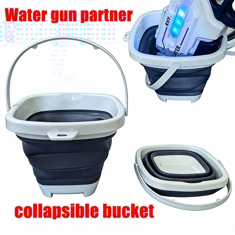 Collapsible Kids Beach Bucket Foldable Sand Pail for Travel & Outdoor Water Play