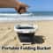 Collapsible Kids Beach Bucket Foldable Sand Pail for Travel & Outdoor Water Play