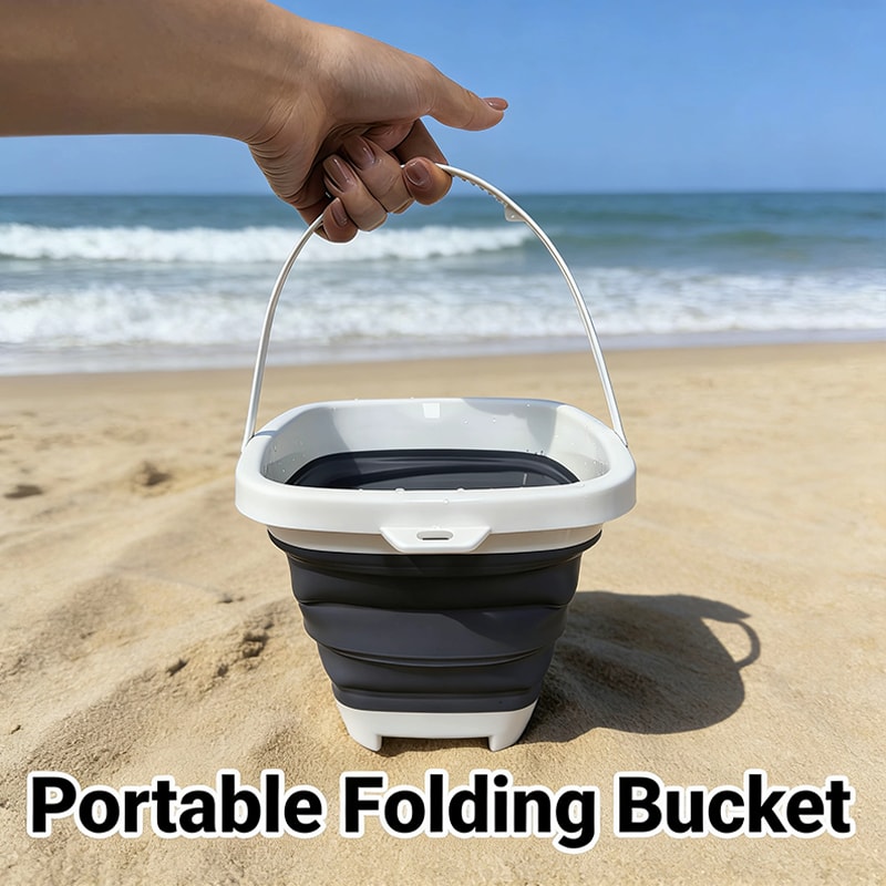 Collapsible Beach Bucket For Kids Foldable Sand Pail Travel Water Toy 3