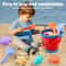Foldable Beach Toys Set with Collapsible Bucket Portable Toddler Sand Toys Kit