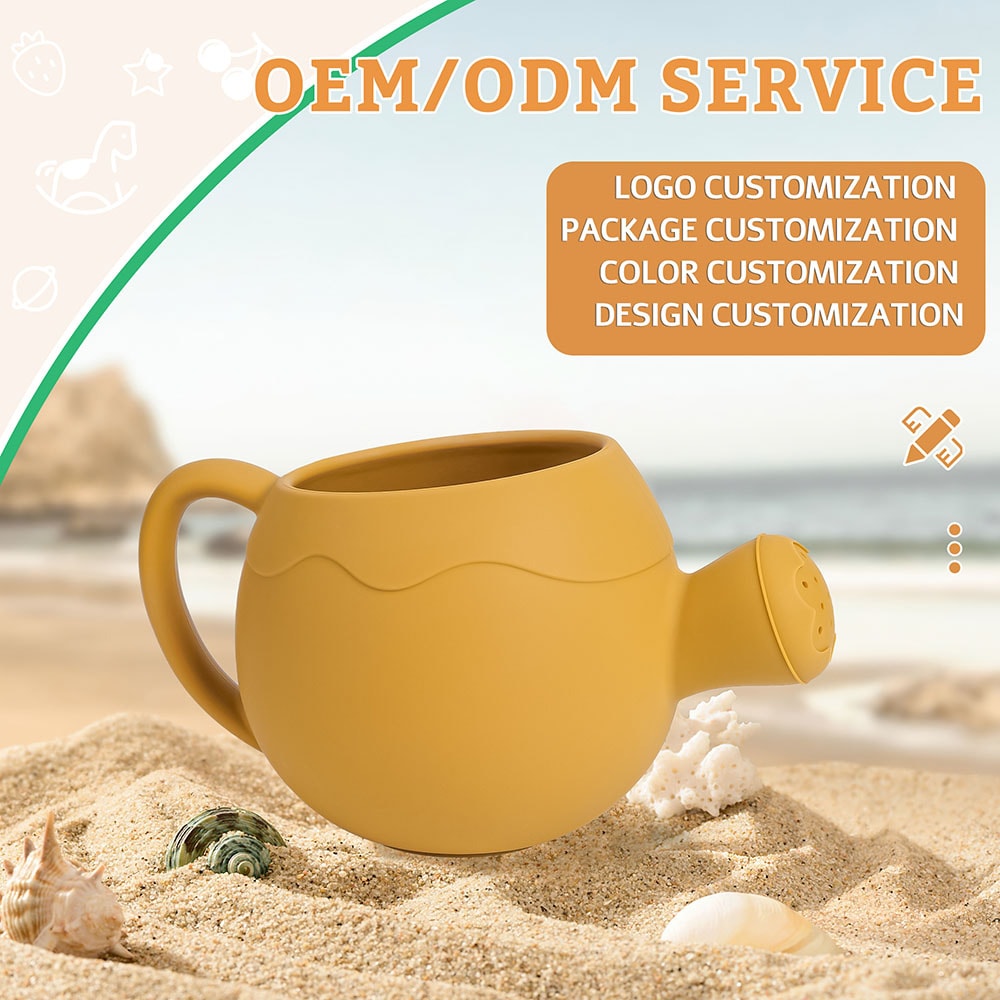 Cute Cartoon Kids Watering Can Silicone Bath Spray Toy For Garden Beach Play 2