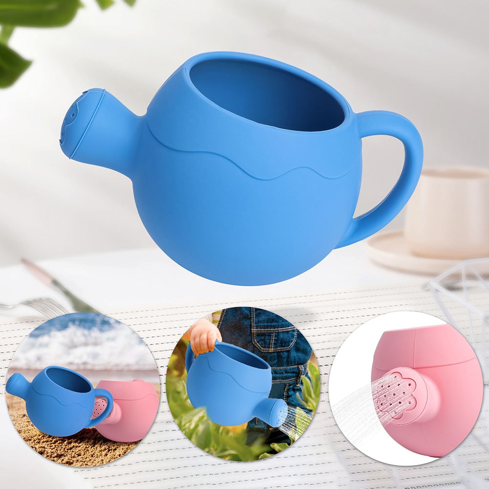 Cute Cartoon Kids Watering Can Silicone Bath Spray Toy For Garden Beach Play 3