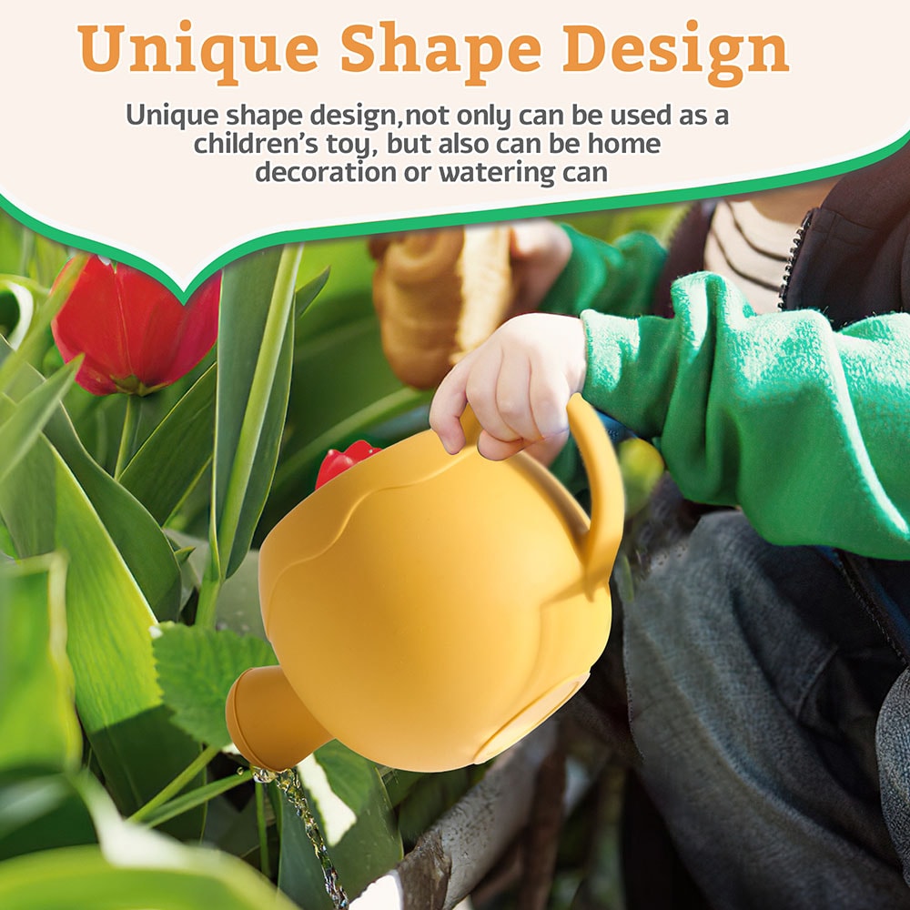 Cute Cartoon Kids Watering Can Silicone Bath Spray Toy For Garden Beach Play 4