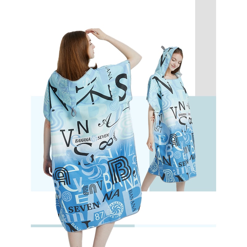 Quick Dry Surf Poncho Towel Hoodie for Adults Microfiber Beach Changing Robe
