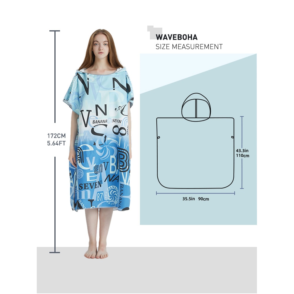 Quick Dry Surf Poncho Towel Hoodie for Adults Microfiber Beach Changing Robe