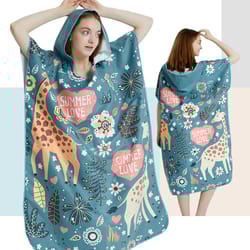 quick dry surf poncho towel hoodie microfiber changing robe for adults