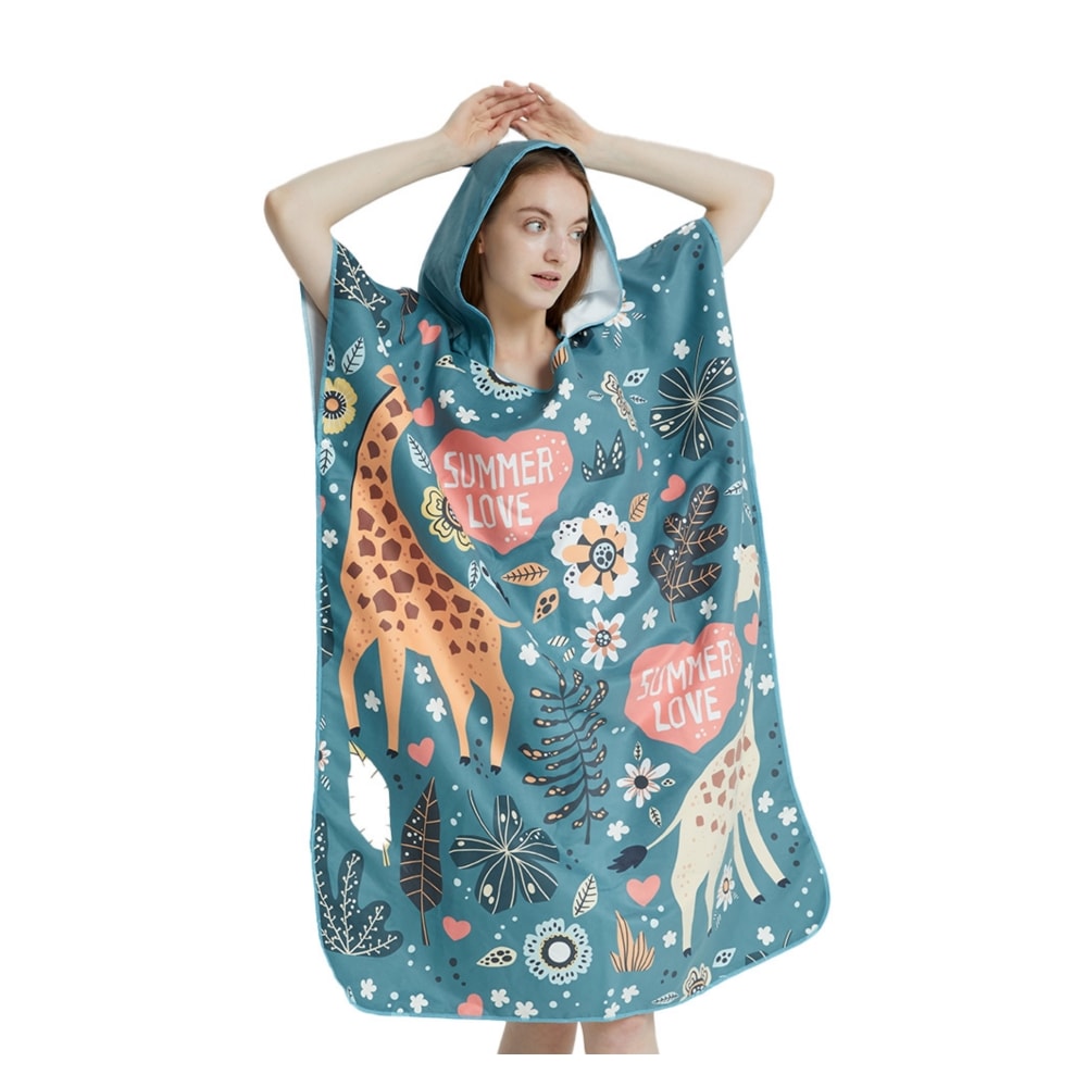 Quick Dry Surf Poncho Towel Hoodie Microfiber Changing Robe for Adults