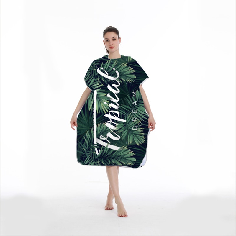 Quick Dry Hooded Towel Poncho Microfiber Beach Bathrobe for Adults