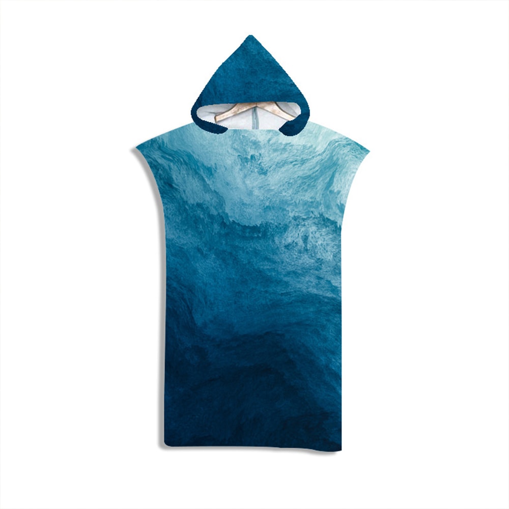 Quick Dry Hooded Towel Poncho Microfiber Beach Bathrobe for Adults